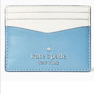 Kate spade ♠️ Staci Blue white slim card holder
